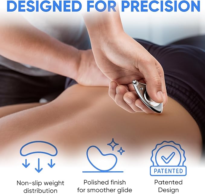 Professional Muscle Scraper - Patented IASTM Massage Tool for Physical Therapy, GuaSha Tool for Myofascial Release - Medical Grade 304 Stainless Steel