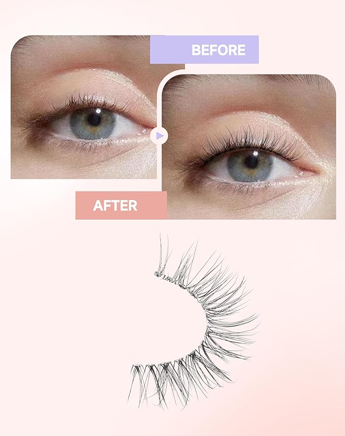 Wispy Lashes Natural Eyelashes - Fake Eyelashes with Clear Band - Light-01