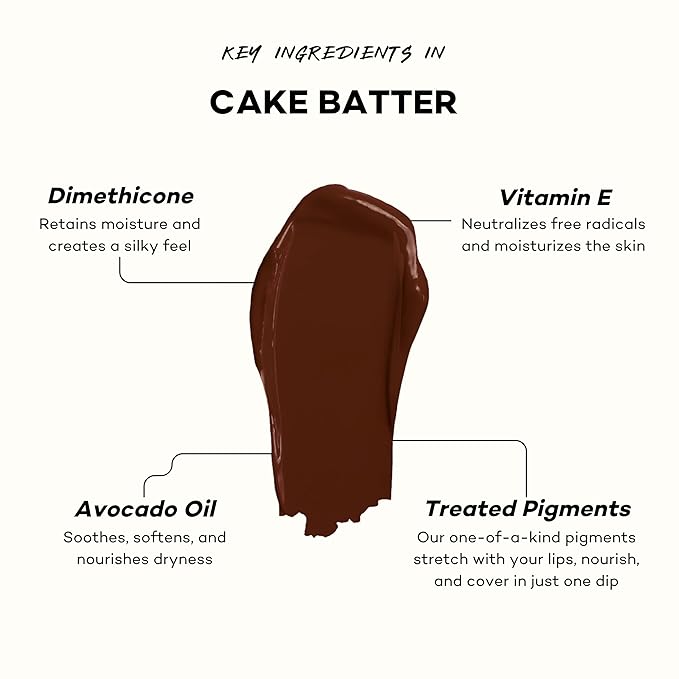 Pound Cake Cake Batter Liquid Lipstick – Long-Lasting, Semi-Matte Liquid Lipstick – Hydrating, High-Pigment Lip Stain with Avocado Oil – Shades for All Skin Tones – 0.13 oz, (Brown Sugar)