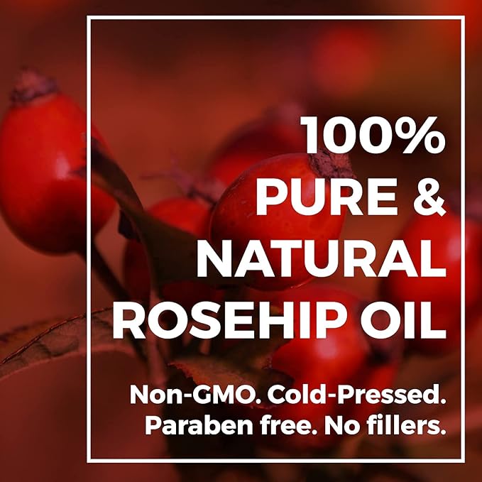 Leven Rose Rosehip Seed Oil 32 oz - Pure Cold Pressed Oil for Face, Body, Hair, Skin & Nails - Nighttime Moisturizer