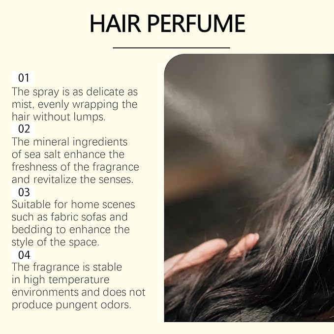 Hair Mist Perfume & Full Body Spray for Women - Amber Body Fragrance Mist, Freshen Hair, Body & Pillows, 50mL