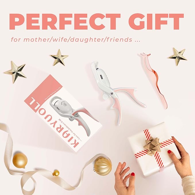 Electric Heated Eyelash Curler Kit Hot Lash Therapy Professional Eyelash Tools Battery Powered Lash Lifter Rechargeable Clamp for Various Eye Types Plastic Material (Colour White)