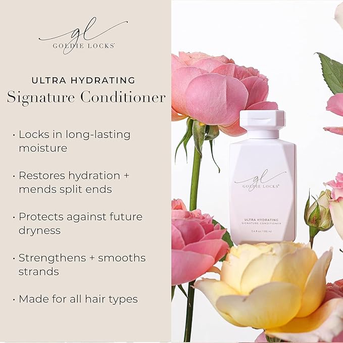 Goldie Locks Ultra Hydrating Shampoo & Conditioner Set - Sulfate-Free, Paraben-Free - for Frizz Control, Shine & Strength - Color Safe & Extension Safe - Protein-Free - 2 x 33.8 fl oz