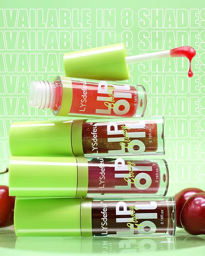 Lip Oil Lip Glaze-1Pcs Hydrating Plum Lip Glow Oil,Shiny Transparent Tint Lip Gloss Plumping,Long Lasting Non-sticky Clear Glow Reviver Lip Care Oil,Christmas Lip Makeup Gift for Women Girl-04#
