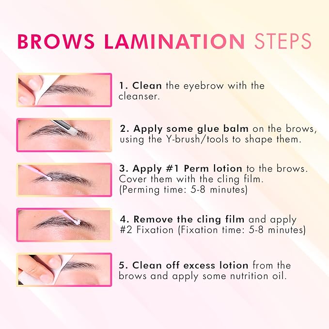 Lash Lift Kit & Eyebrow Lamination Kit, 2-in-1 Solution, At-Home Brow Lamination, Beginner/Professional, Eyelash Lift, Lasts 6-8 Weeks, 15 Applications, DIY Brow & Lash Perm - BLK3