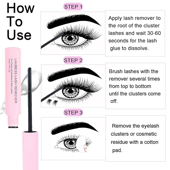 Lash Clusters Kit LAUBESS DIY Lash Extension Kit Lash Bond and Seal Waterproof Lash Glue Remover Tweezers Brush Cluster Eyelash Extensions Kit Eyelash Clusters (Kit 30D-D-Mix14-18)