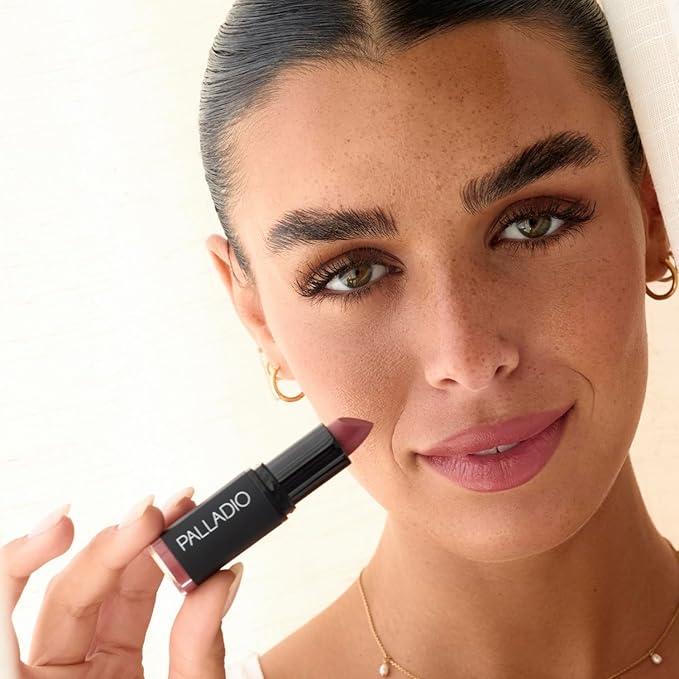 Palladio Herbal Matte Lipstick, Creamy and Full Coverage Long Lasting Matte Lipstick, Lady Rose