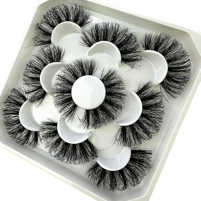 HBZGTLAD new 5 Pairs 25 mm 3d Mink Lashes Bulk Faux with Custom Natural Mink Lashes Pack Short Wholesales Natural False Eyelashes (XM556)