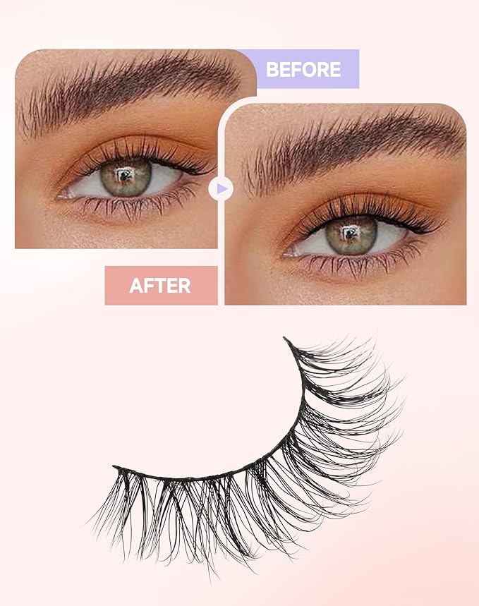 Natural Lashes Natural Eyelashes Natural Look Wispy Lashes Mink Lashes False Eyelashes Fake Eyelashes C Curl Lashes Strip Lashes Pure-07