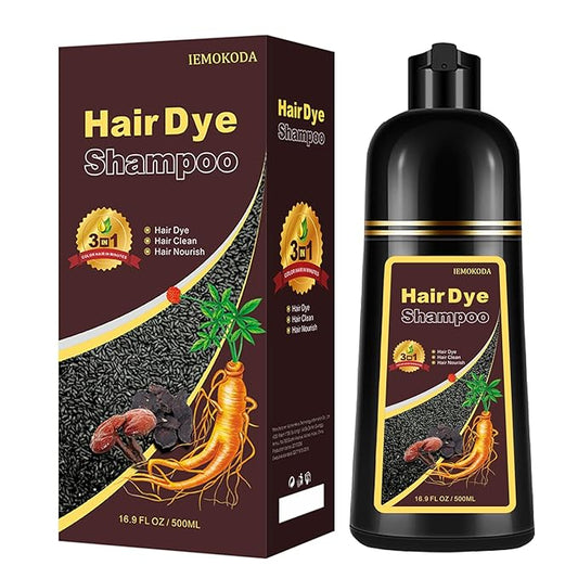 Natural Light Brown Hair Dye Shampoo, Hair Dye Shampoo 3 in 1, Brown Hair Dye for Men Women Colors in Minutes, Easy to Use, Instant Hair Dye for All Hair Types 16.9 Fl Oz (Light brown)