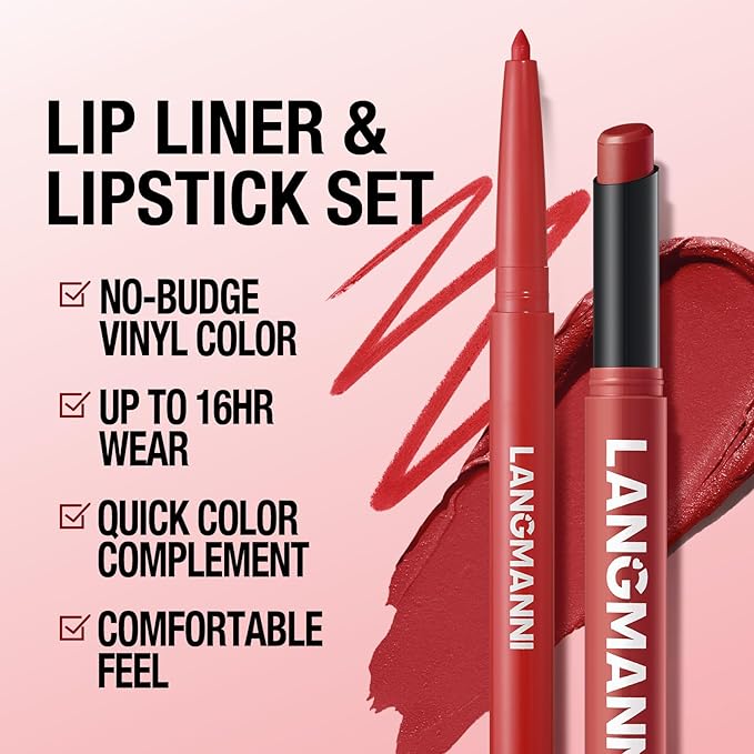 Jolilab 12Pcs Lip Set: 6 Colors Lip Liner+6 Colors Lipstick,Matte/Creamy,Smooth Creamy Texture,Long-Lasting,Bold/Nude Shades for Daily/Party, Vegan,Gift for Makeup Lovers.(Rich - Color Set B)