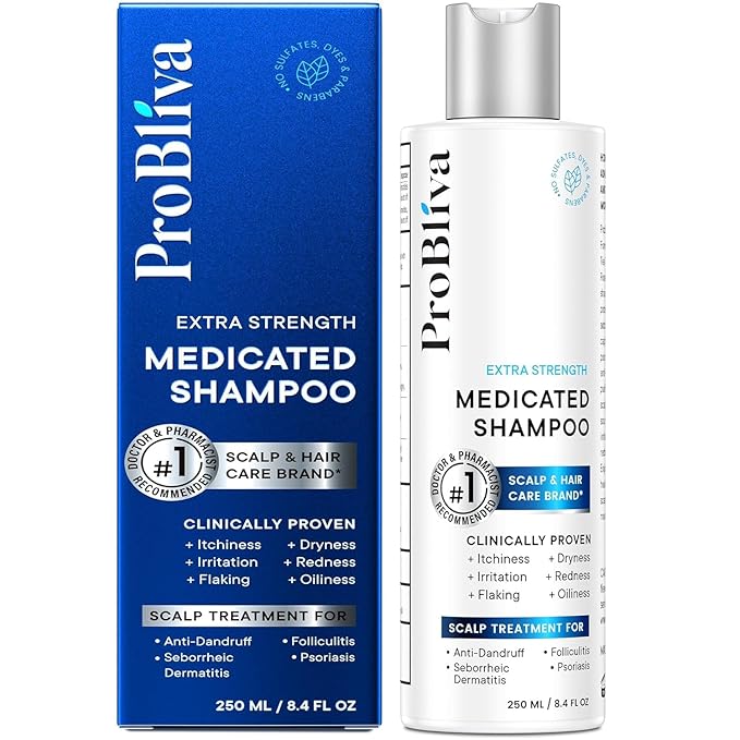 ProBliva Anti-Fungal & Dandruff Shampoo: Extra Strength Scalp Treatment Shampoo for Dandruff, Folliculitis, Psoriasis, Seborrheic Dermatitis & Dry Scalp