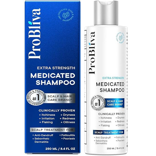 ProBliva Anti-Fungal & Dandruff Shampoo: Extra Strength Scalp Treatment Shampoo for Dandruff, Folliculitis, Psoriasis, Seborrheic Dermatitis & Dry Scalp