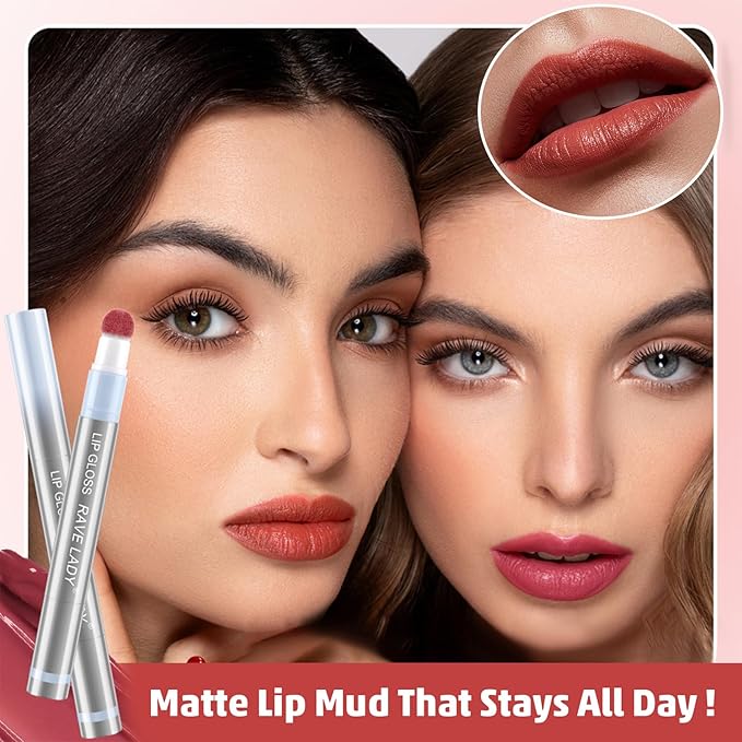 Matte lip cream, Highly Pigmented Color, Smooth & Long Lasting Velvet Lipstick, Waterproof Smudge Proof, Moisturizing, Lightweight/Comfortable, lip mud