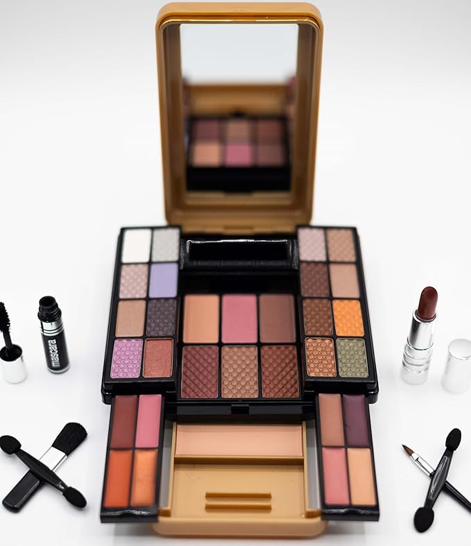 All in One BR 30 Makeup Color Kit with 30 Eye Shadows, 3 Blushers, 1 Lipgloss, 1 Mascara, 1 Eye Pencil, 2 Pressed Powder - Create Stunning Looks with Ease