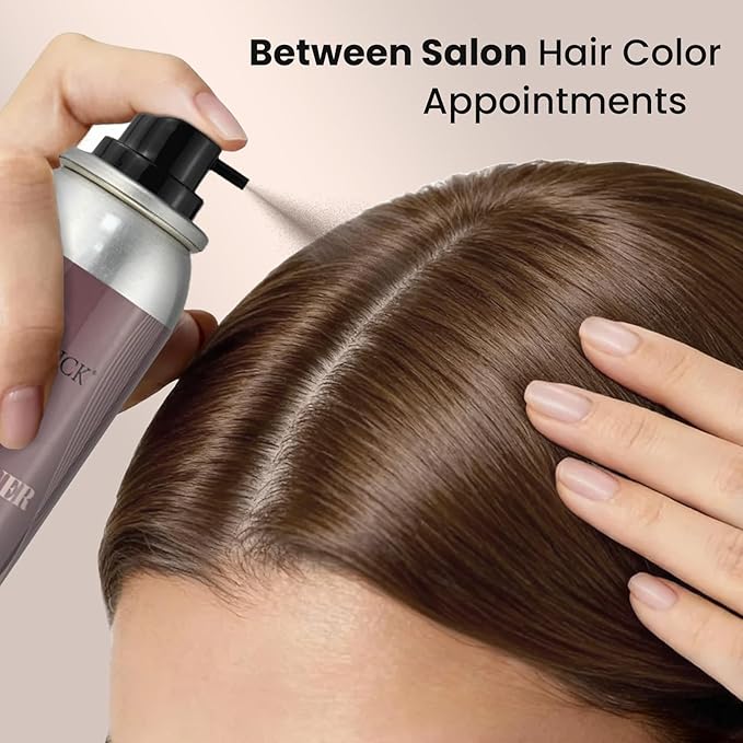 VOLLUCK Root Touch Up Hair Color Spray, Temporary Gray Hair Root Cover Up, Grey Coverage Spray For Women & Men, Ammonia-Free Quick Drying Water-Resistant Formula Medium Brown