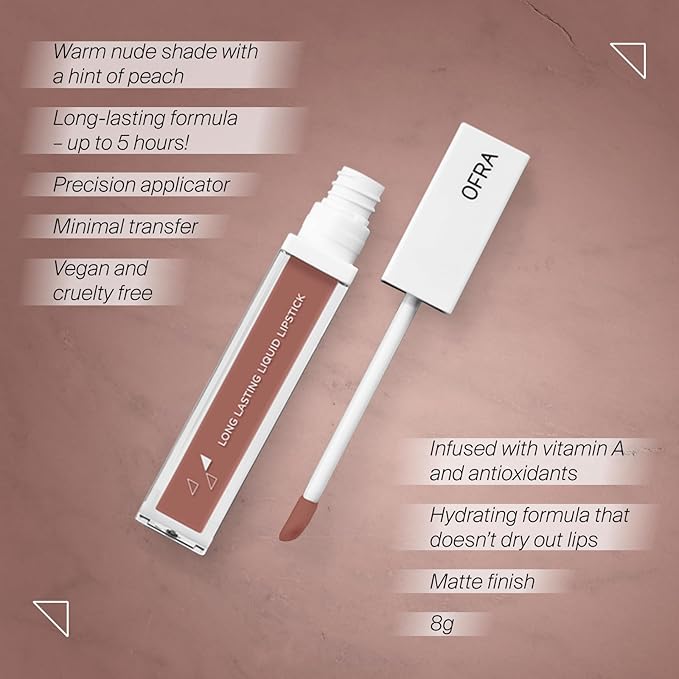 Ofra Long Lasting Liquid Lipstick - Bel Air | Nude Matte Lipstick with Peach Undertones | 8g