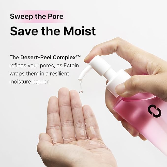 OVERLAPS Pink Desert Ectoin Pore Sweep Cleansing Oil | Gentle Oil Cleanser for Face, Makeup Blackhead Remover, Deep Cleansing, Korean Skin Care for Sensitive Skin, 6.76 fl.oz.