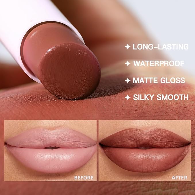 USHAS Lipstick and Lip Liner Combo Set 2 in 1 Waterproof Matte Lipstick pen for Women Lip liner Set Long Lasting with Makeup Set (Y13, Pack of 1)