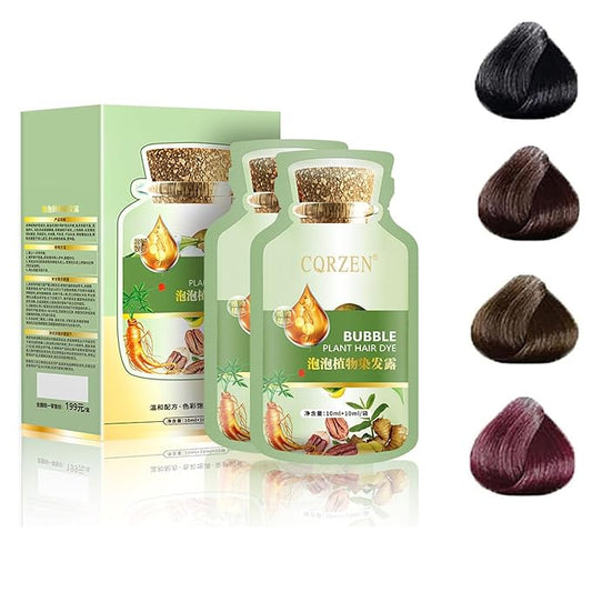 Bubble Plant Hair Dye, Natural Botanical Bubble Hair Dye Hair Dye Shampoo. (Coffee)