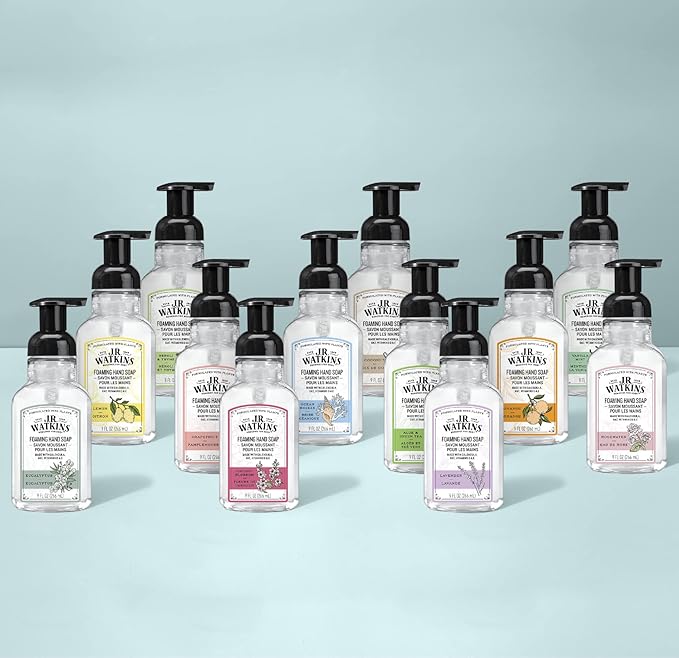 J.R. Watkins Foaming Hand Soap with Pump Dispenser, Moisturizing Foam Hand Wash, Alcohol-Free, Cruelty-Free, Ocean Breeze, 9 fl oz, 3 Pack