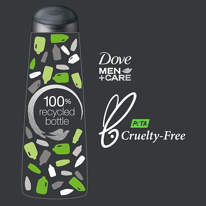 DOVE MEN + CARE Fortifying 2 in 1 Shampoo and Conditioner for Normal to Oily Hair Fresh and Clean with Caffeine Helps Strengthen Thinning Hair 3 oz (Pack of 3)