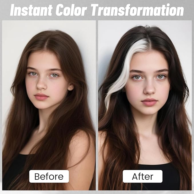 White Hair Spray, Temporary Hair Color Spray for Women Men– Safe Non Sticky Washable One Day Hair Dye Spray, Disposable Accessories Included, for Halloween Cosplay Party DIY Costume Pet Fun