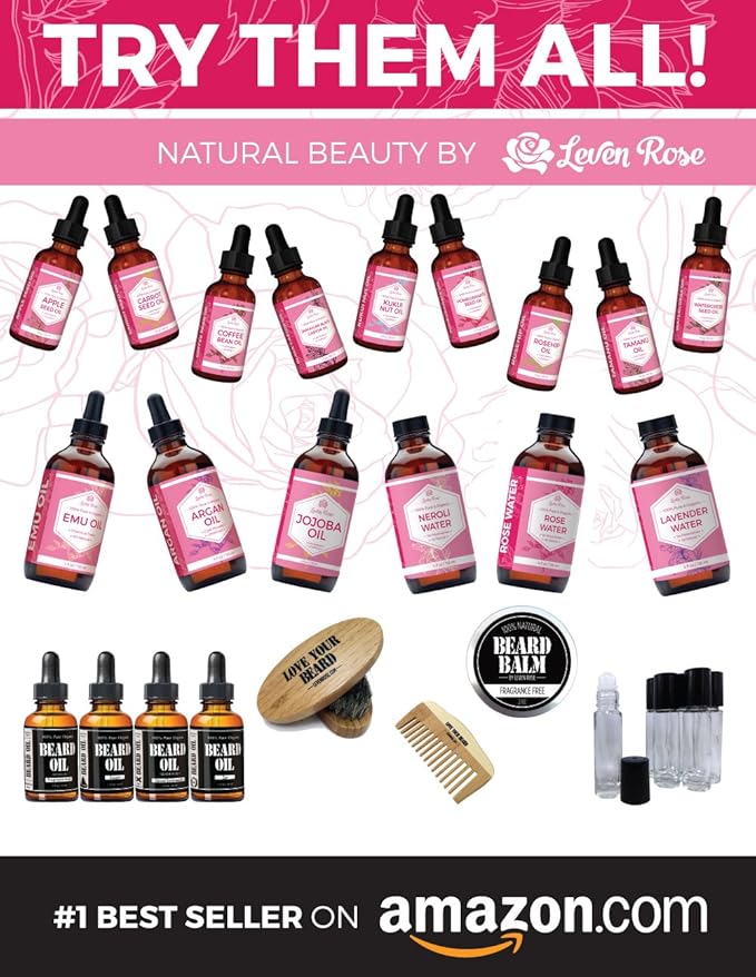 Leven Rose Rosehip Seed Oil for Face 4 oz - Pure Rosehip Oil for Face - Unrefined Cold Pressed Rosehip Oil for Body - Nighttime Face Moisturizer for Hair, Skin & Nails