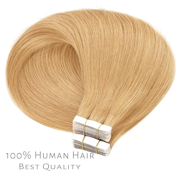Lacer 22 Inch Seamless Remy Tape in Human Hair Extensions Natural Caramel Blonde 100% Real Virgin Human Hair Tape in Hair Extensions 50g 20pcs/set