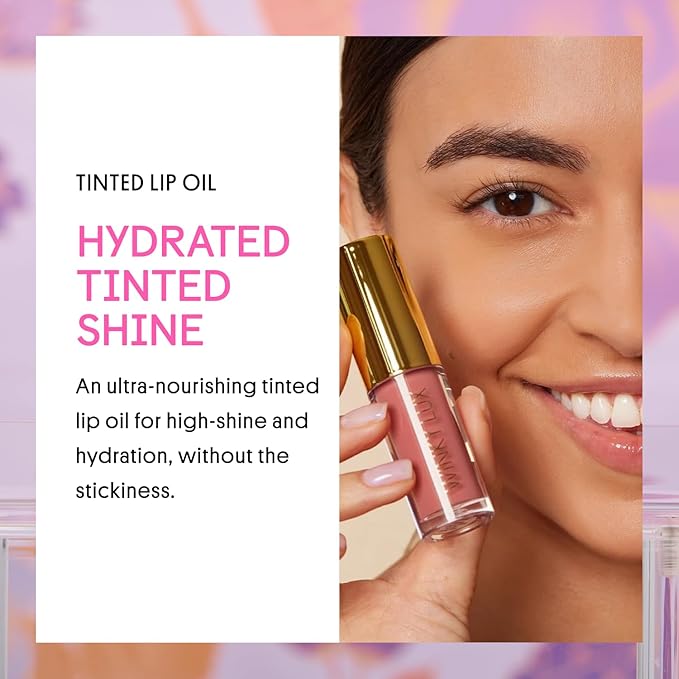 Winky Lux Swoon Very There Lip Oil - Hydrating Nude Brown Tint with Jojoba Oil, Non-Sticky Glossy Lip Oil, Natural Beige Gloss for Juicy Lips & Soft Vanilla Scent