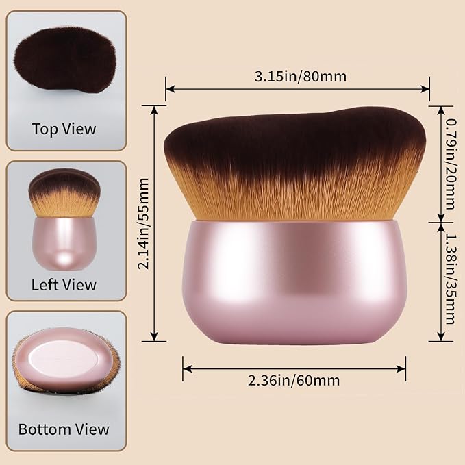 Extra Large Makeup Brush & Self Tanning Brush For Self Tanner，For Foundation，Arms And Legs makeup&Bronzer Blend, Body Makeup,Face&Back Makeup - Easy Use, Wet/Dry Use-Black