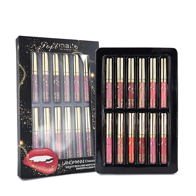 PRALOVIXAE 12 Colors Liquid Lipstick set,Matte & Waterproof Longlasting Lipgloss Gift Makeup Set