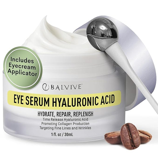 Caffeine Under Eye Cream for Dark Circles, Puffiness, Wrinkles, Bags Under Eye & Fine Lines with Retinol & Multi-Peptides - Brightening, Hydrating & Revitalizing for Women & Men, 30ml