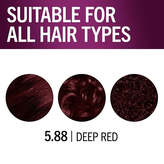 Schwarzkopf Keratin Color Permanent Hair Color, 5.88 Deep Red, 1 Application - Professionally Inspired Permanent Hair Dye, for up to 80% Less Breakage vs Untreated Hair and up to 100% Gray Coverage