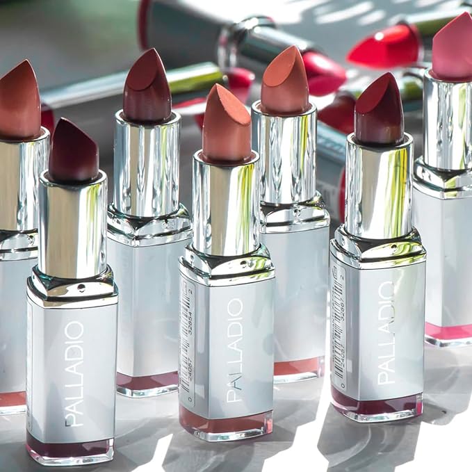 Palladio Herbal Lipstick, Rich Pigmented and Creamy Lip Color, Infused with Safflower, Ginseng, Ginkgo Biloba, Camellia and Aloe, Prevents Lips from Drying, Combats Fine Lines, Surely Pink
