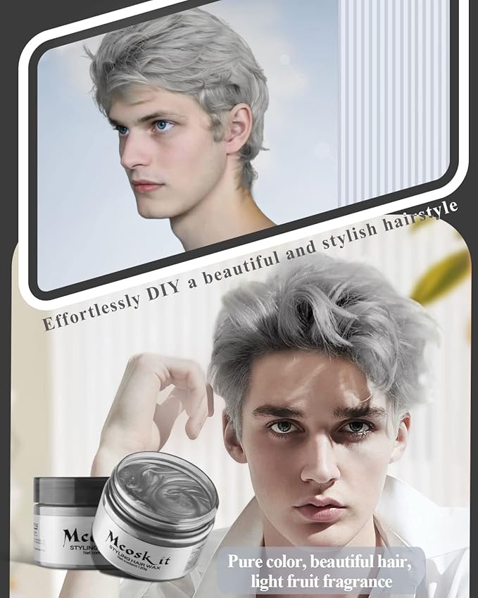 Hair-Color-Wax for Men & Wome (Grey)