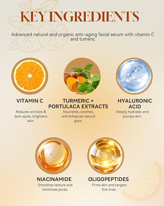 TJE Turmeric Vitamin C Serum for Face, Dark Spot Removr on Face, Serum for Dark Spots, Wrinkles & Anti Aging, Vitamin C Facial Oil for Black Women & Black Skin - 1 Fl Oz