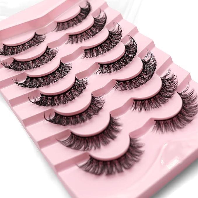 14 Pairs Wispy Mink Lashes Fluffy Eye Lashes Natural Look 5D Volume Fake Eyelashes Pack 3D08 by BTLLSSH