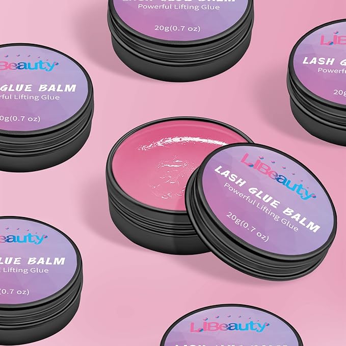 Libeauty Lash Glue Balm Lash Lift Adhesive 0.71Oz/20G Strong Sticky Fruit Flavor Eyelash & Eyebrow Perm Glue Balm for Long Lasting Individual Brow Lamination Gel