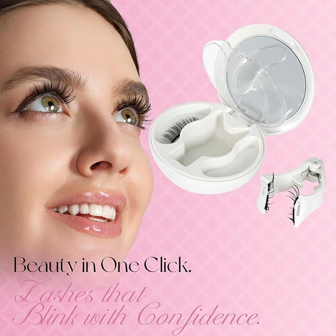 Soft Reusable Magnetic Eyelashes with Applicator, Natural False Lash Clusters, Wispy Lashes No Glue Needed, Easy to Wear and Remove