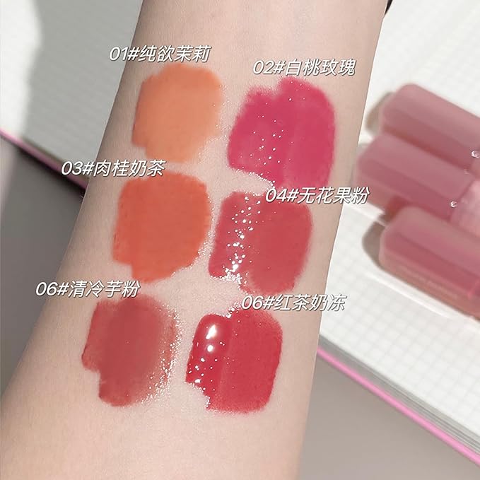 Petansy 4pcs Lip Gloss | Long-Lasting, Moisturizing, Plumping, Revitalizing for Dry Lips, Waterproof, No Peel Off, Hydrating, Nourishing Crystal Clear