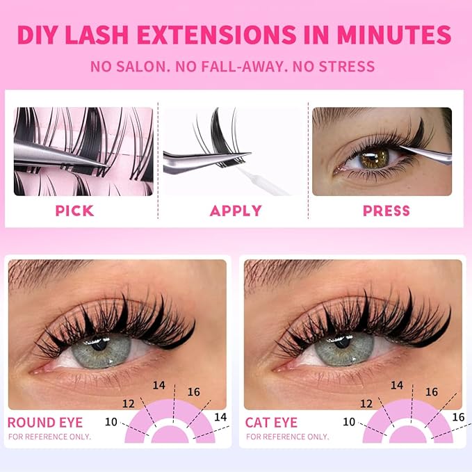 Fairy Lash Clusters Manga Eyelash Extensions 10-16mm Fairy Cluster Lashes Wispy Lash Extensions Soft DIY Individual Eyelash Clusters with Thin Clear Band