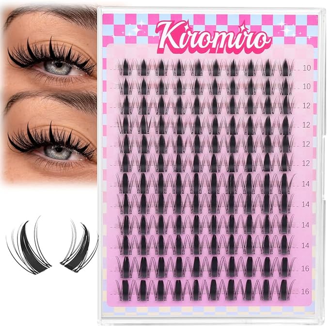 Fairy Lash Clusters Manga Eyelash Extensions 10-16mm Fairy Cluster Lashes Wispy Lash Extensions Soft DIY Individual Eyelash Clusters with Thin Clear Band