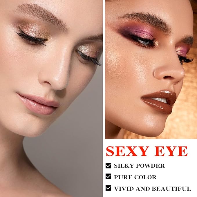 10 Colors Makeup Naked Eyeshadow Palette,Nude Matte Shimmer Eyeshadow Palette,Natural Glitter Pigment Eye Shadow Pallete Set Long Lasting & Waterproof Smokey Eye Professional Beauty Makeup Kit #3