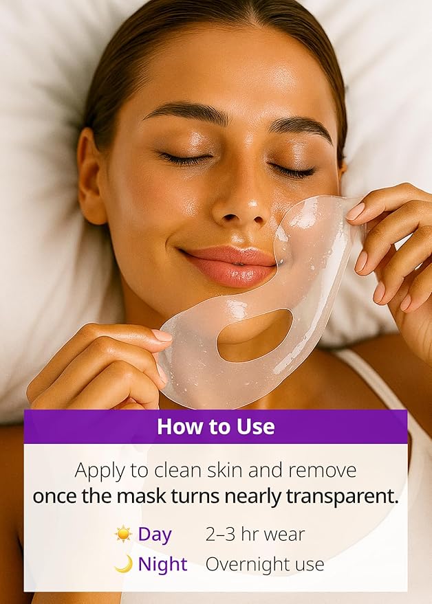 SNP 10,000ppm Deep Collagen + PDRN + Retinol Hydrogel Mask | 8 Layer 125Da Collagen Face Mask | Overnight Facial Mask | Patent Skin Hydration | Hydrating Facial Mask | Face Mask Skin Care | 4 Sheets