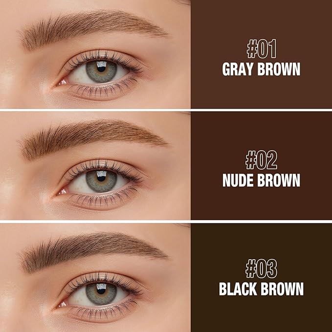 3D Peel-Off Eyebrow Tint – Tattoo Brow Gel Lasts Up to 3 Days – Waterproof, Smudge-Proof, Long-Lasting Natural Brow Stain – Easy to Use, Flake-Free Gel Dye for Fuller Brows (2# Nude Brown)