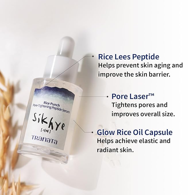 [TRANATA] Rice Punch Peptide capsule Serum1.01floz – Hydrating Korean Glow Essence for Glass Skin & Makeup Prep | 80% Fermented Rice Extract