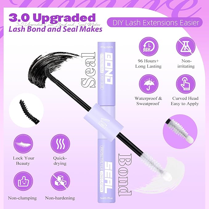 JIMIRE Manga Lash Clusters Kit Wispy Eyelash Clusters Kit Natural Look 10-14MM Fairy Cluster Eyelash Extensions with Spiky 110Pcs Manga Lash Extension Kit with Bond and Seal Lash Glue