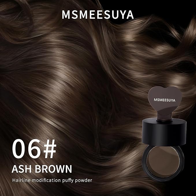 Hairline Powder Instantly, Fill In Fine or Root Touch up powder,Thinning Hair Instantly Thicker Touch Up for Windproof&Sweatproof, Darkroot touch up for Men & Women (ASH BROWN丨4g/0.14Ounce)