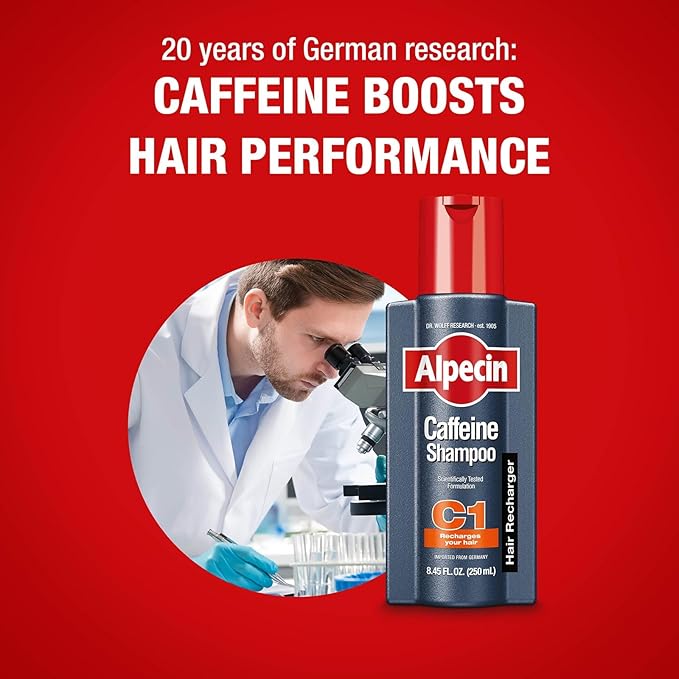 Alpecin C1 Caffeine Shampoo 12.68 fl oz (Pack of 2) I Hair Performance Enhancer I Promotes Natural Hair Growth and Thickness I Energizes Scalp